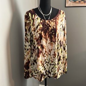 Simply Vera by Vera Wang, knit long sleeve top in abstract print, size XL